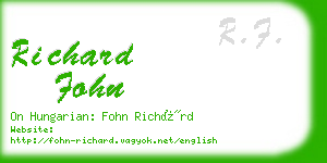 richard fohn business card